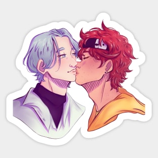 Reki and Langa Kissing <3 Sticker